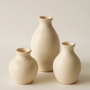 Trio de Mini Vasos Decorativos em Cerâmica