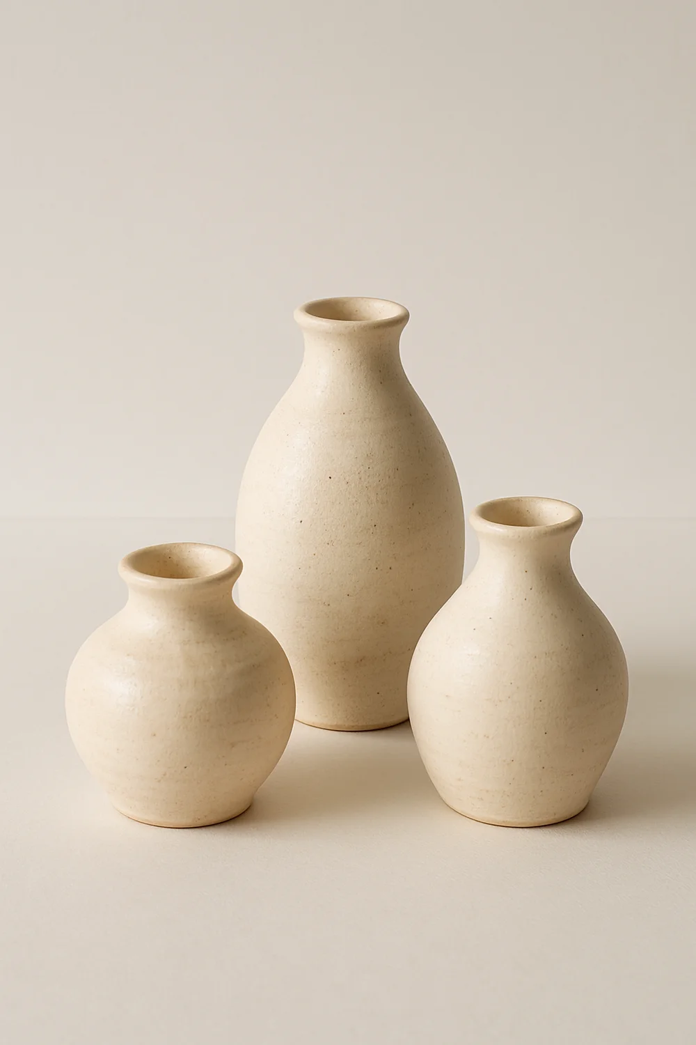Trio de Mini Vasos Decorativos em Cerâmica