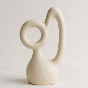 Escultura Decorativa Orgânica em Cerâmica